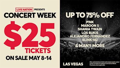$25 tickets offered to dozens of Las Vegas shows during Live Nation’s ‘Concert Week’