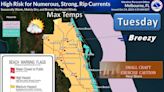 Treasure Coast weather forecast for Tuesday calls for temps in 80s and gusty winds