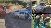 Shocking moment driver crushed two elderly sisters under car outside pub