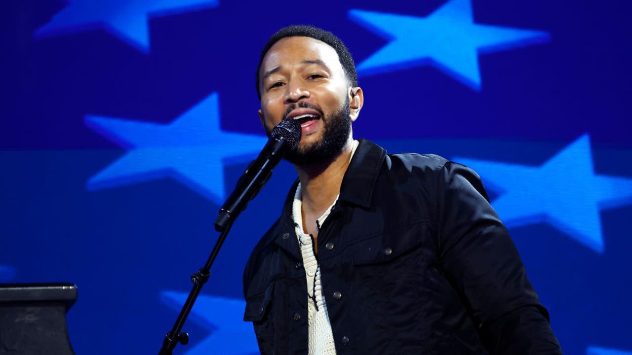 John Legend appearing on behalf of Harris-Walz campaign in Atlanta Monday