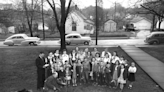 From the Darkroom: Springfield Camp Fire girls plant pink dogwood tree for Arbor Day