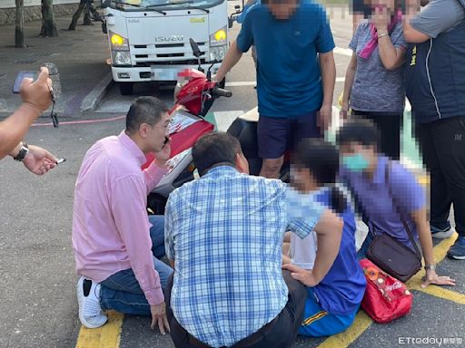 基隆女中前母女過馬路挨撞！謝國樑目擊衝上前 攙扶傷者急報警