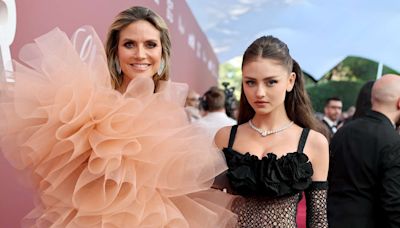 Heidi Klum and Daughter Leni Have a Cute (and Very Relatable) Moment on the 2024 Cannes amfAR Gala Red Carpet