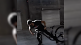 Rider Smashes Bike Attempting Viral Wheely Trick