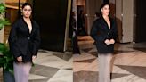 Janhvi Kapoor takes power dressing a notch higher in black blazer and sheer skirt worth Rs 3.60 lakh