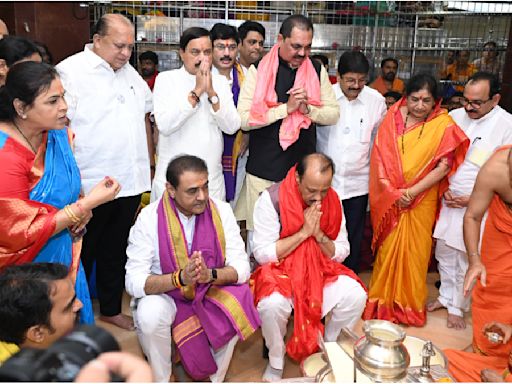 Mumbai: DCM Ajit Pawar Visits Siddhivinayak Temple With NCP Leaders Ahead Of Maharashtra Legislative Council Polls