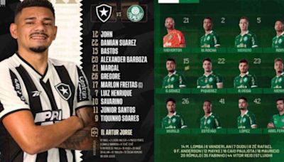 Botafogo e Palmeiras escalados para o jogo desta quarta. Confira!