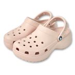 Crocs 卡駱馳 經典雲朵克駱格 CLASSIC PLATFORM CLOG 女 粉色 增高中性鞋 休閒洞洞鞋 厚底涼鞋 輕量懶人鞋 防水拖鞋 206750-6UR