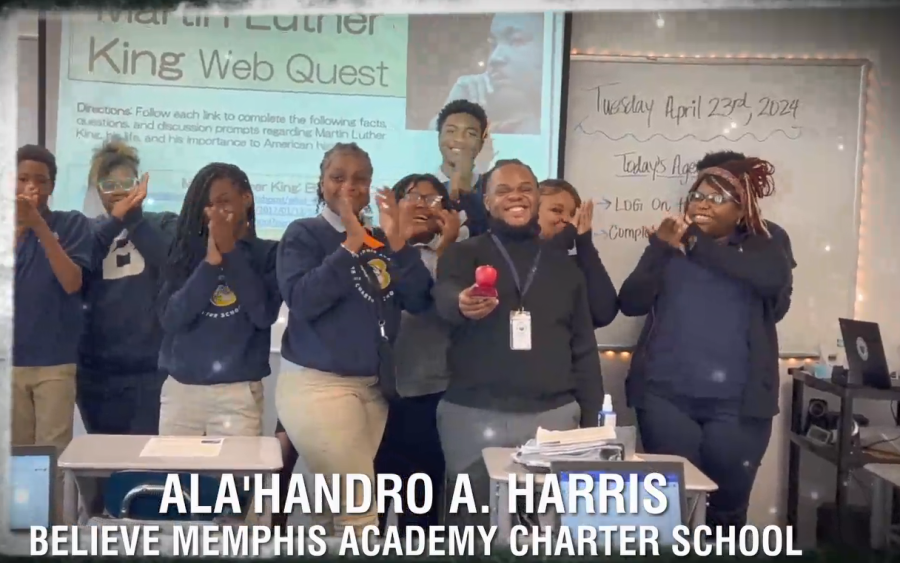 Ala’handro Harris of Believe Memphis Academy is this week’s Tennessee Lottery Educator of the Week