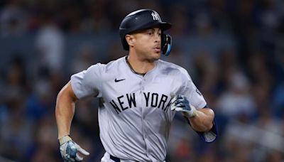 Giancarlo Stanton's comical lack of speed takes away hit from Yankees' teammate | Sporting News