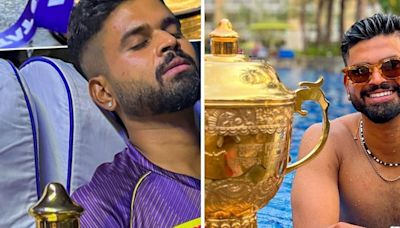 KKR Captain Shreyas Iyer is Taking the IPL Trophy Everywhere: To Bed, for a Swim... - News18