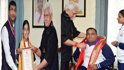 J&K LG felicitates Paris Paralympics medallists Sheetal, Rakesh Kumar