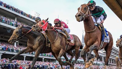 Mystik Dan, at 18-1, edges out two rivals to win the 150th Kentucky Derby