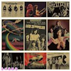 ~賣場滿200元出貨~Led Zeppelin 齊柏林飛船 搖滾樂隊牛皮紙海報酒吧琴行裝飾畫掛畫