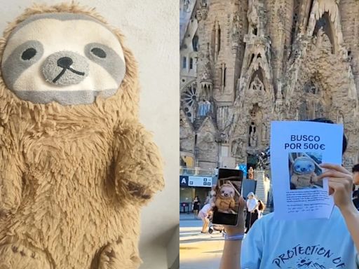 Chinese netizens help man reunite with sloth plush in Barcelona