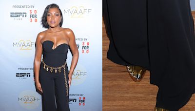 Taraji P. Henson Slips on Schiaparelli Gold Toe Heels for Martha’s Vineyard African American Film Festival