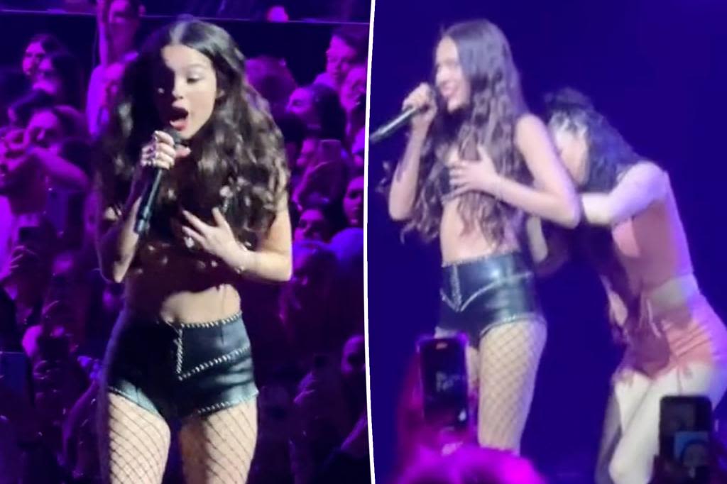 Olivia Rodrigo dances through mid-concert wardrobe malfunction in leather bra: ‘The show must go on’