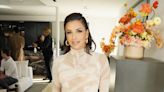 Eva Longoria Wears a transparent Figure-Hugging Gown With Geometric Shapes All Over