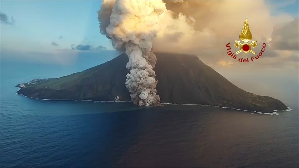 Mount Stromboli erupts in Italy, spewing ash and lava into sky