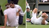 Alex Zverev in agony after crashing into Wimbledon umpire's chair against Norrie