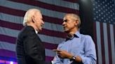 ...President Barack Obama and US President Joe Biden participate in a rally in support of Democratic US Senate candidate John Fetterman in Philadelphia, Pennsylvania...