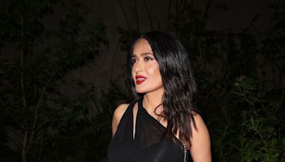 Salma Hayek’s Date-Night Dress Has a Slinky Cutout Across the Chest