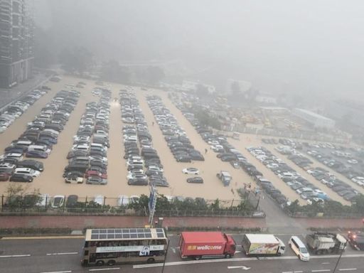 香港、澳門緊急停課！泥水暴漲「淹至車頭」 風雨全用灌的│TVBS新聞網