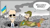 5 sharply funny cartoons about Biden's surprise visit to Ukraine