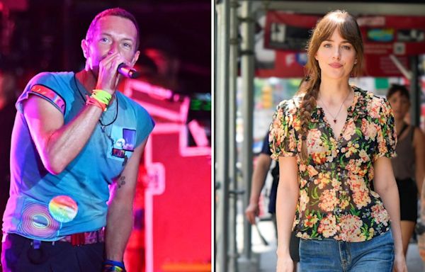 Dakota Johnson Attends Chris Martin’s Glastonbury Show With His Kids