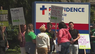 Providence nurses enter second day of strike for better staffing, higher wages