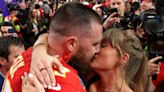 Viral video sees Travis Kelce planting kisses on Taylor Swift’s arm