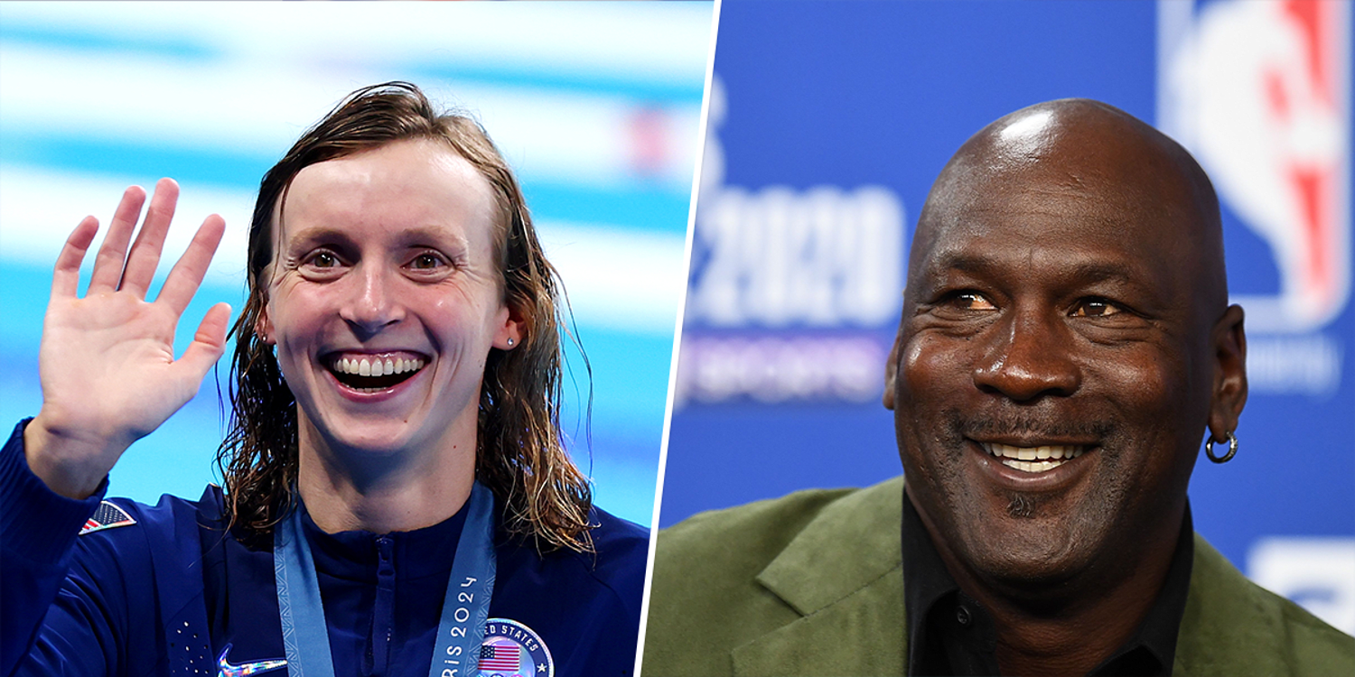 Video of Michael Jordan playing peekaboo with baby Katie Ledecky resurfaces: 'One goat to a future goat'