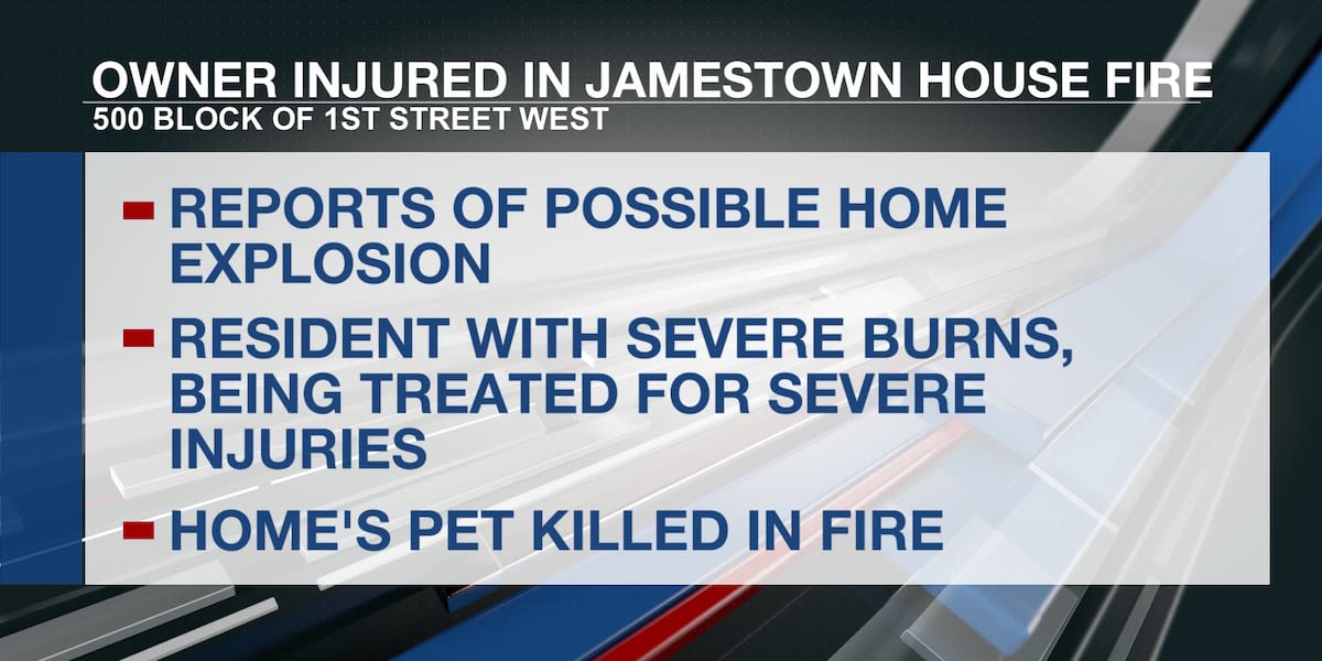 Jamestown resident being treated for severe injuries from home fire