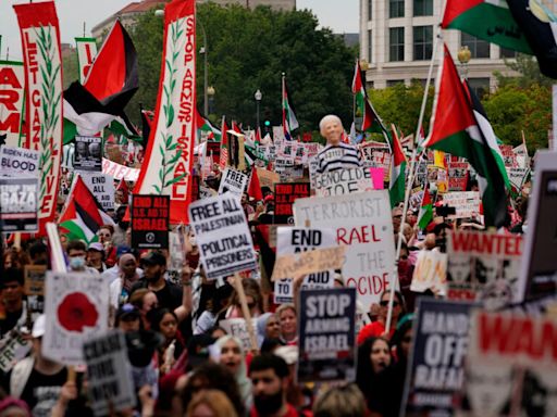 Thousands protest in Washington as Netanyahu addresses US Congress