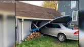 Driver crashes into detached garage, flees scene