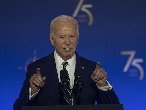 Ukraine-Russia war latest: Biden hits out at Putin in Nato summit speech after ‘hell of attack’ on Kyiv hospital