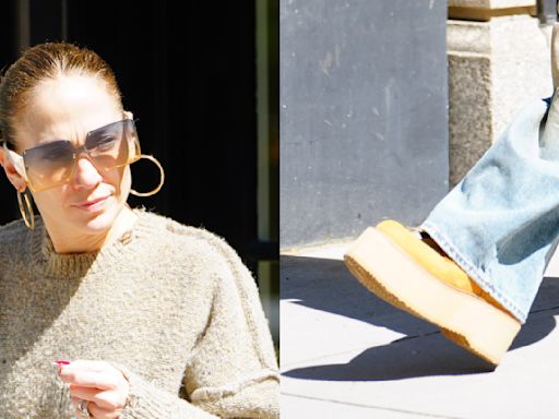 Jennifer Lopez Is Still Loving Her Platform R13 Boots Walking Through New York City