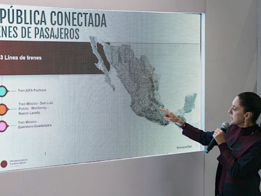 Sheinbaum anuncia dos nuevas líneas férreas, como un "Tren Maya hacia el norte" de México