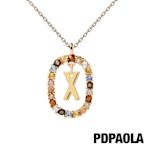 西班牙 PD PAOLA I AM系列 圓圈字母鍍18K金彩鑽項鍊(X)