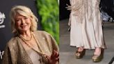 Martha Stewart Shines in Gold Metallic Wedge Shoes at Sports Illustrated Launch Party