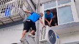台灣冷氣師傅爬外牆「裝室外機」 驚呆外國網友熱議