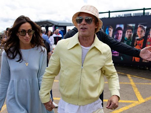 Brad Pitt and Ines de Ramon Make Rare Appearance at British Grand Prix