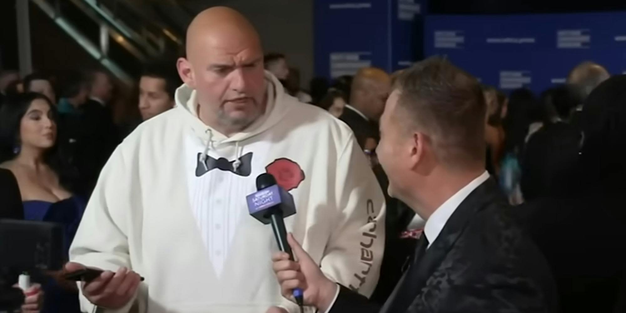 'Juvenile and pathetic': Sen. John Fetterman draws backlash for wearing white tux hoodie to WHCA dinner