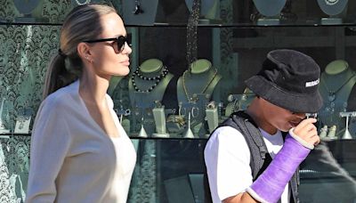 Angelina Jolie and Son Pax Step Out Together as He Wears an Arm Cast One Month After His Accident