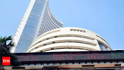 Sensex rally takes breather after crossing record 79k - Times of India