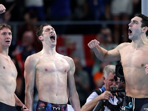 Swimming: USA swims to gold in men's 4x100m freestyle relay final at Paris 2024 Olympics