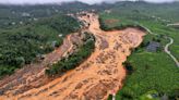 Before and after satellite images of Wayanad landslip