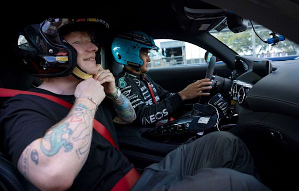 Ed Sheeran Takes 'Hot Lap' with F1 Driver George Russell in Miami: 'That Was Really F---ed Up'