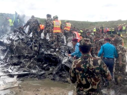 Pilot is sole survivor after plane carrying 19 people crashes in Nepal shortly after takeoff