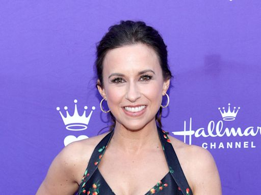 See Hallmark Star Lacey Chabert Shut Down the Red Carpet in a Black Floral Cocktail Dress
